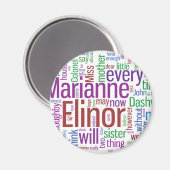 Sinn und Empfindlichkeit Word Cloud Magnet (Vorderseite/Rückseite)