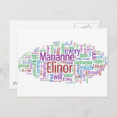 Sinn und Empfindlichkeit Word Cloud Postkarte (Vorne/Hinten)