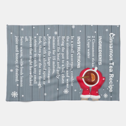 Sinnamon Tea Rezept Weihnachtsküche Handtuch (Horizontal)