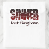 Sinner, aber vergeben rechteckiger aufkleber (Tasche)