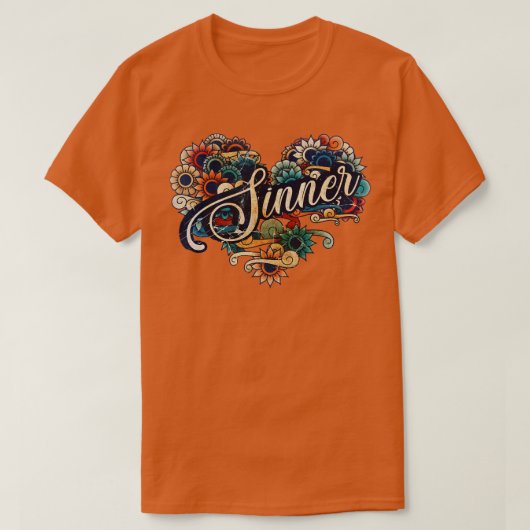 Sinner VIGNETTE VINTAG FARBE T-Shirt (Design vorne)