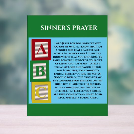 SINNERS PRAYER ACRYLSCHILD (Neutral)