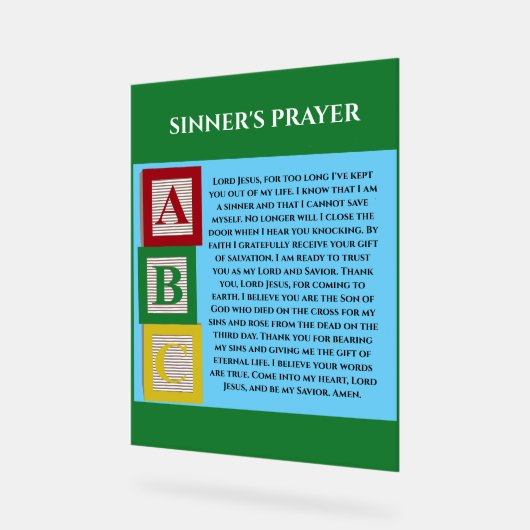 SINNERS PRAYER ACRYLSCHILD (Winkel)
