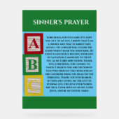 SINNERS PRAYER ACRYLSCHILD (Vorderseite)