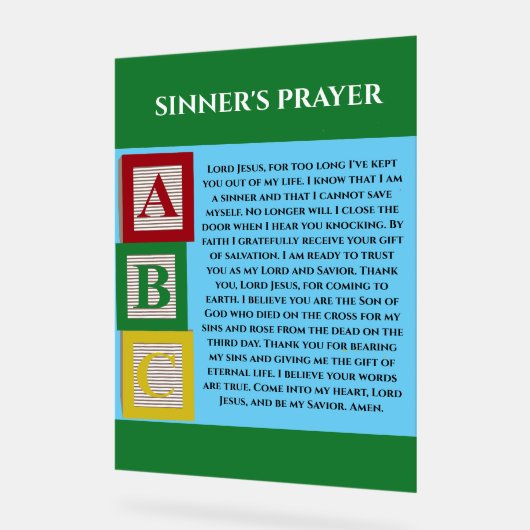 SINNERS PRAYER ACRYLSCHILD (Winkel)