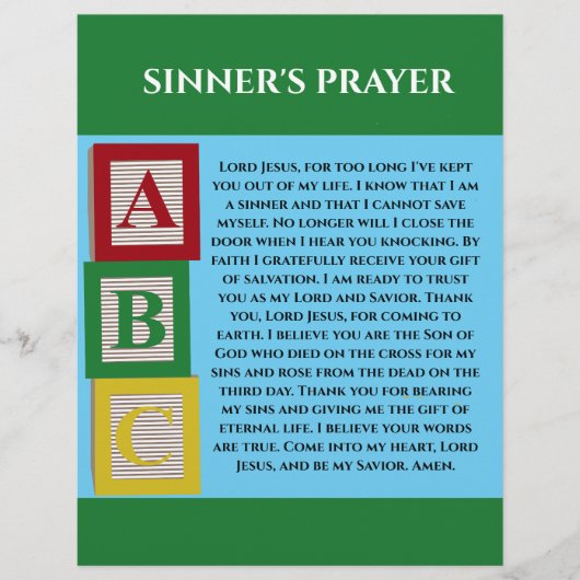 SINNERS PRAYER FLYER (Vorne)