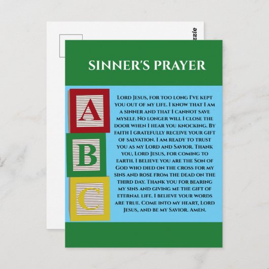 SINNERS PRAYER POSTKARTE (Vorne/Hinten)