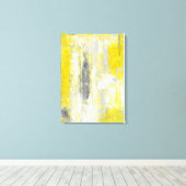 'Sinneswandel' Graue und gelbe Abstrakte Kunst Leinwanddruck (Insitu (Holzboden))