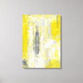 'Sinneswandel' Graue und gelbe Abstrakte Kunst Leinwanddruck (Vorderseite)