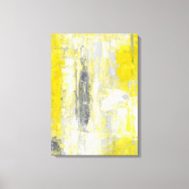 'Sinneswandel' Graue und gelbe Abstrakte Kunst Leinwanddruck