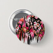 Sinneswandel, schmelzendes Blumenmuster Button (Vorne & Hinten)
