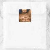 Sinnlich Man on Bed - Originalbild Quadratischer Aufkleber (Tasche)