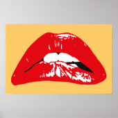 Sinnliche Lippen beißendes Retroposter Poster (Vorne)