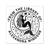 Sinnliche Meerjungfrau auf dem Crescent Moon Libra Permastempel (Design)