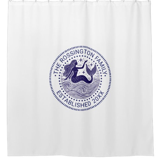 Sinnliche Mermaid in Waves Familienname Datum Estn Duschvorhang (Vorderseite)