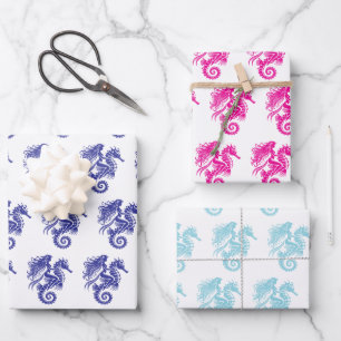 Sinnliche Mermaid Riding Seepferd DIY Colors B,HP, Geschenkpapier Set