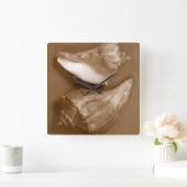 Sinnliche Muscheln Quadratische Wanduhr (Zuhause)