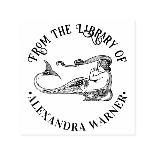 Sinnlicher Mermaid Siren Restbibliothek Buchname Permastempel (Design)