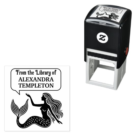 Sinnlicher Mermaid-Talk-Textfeld #1 Bibliotheksnam Permastempel (Beispiel)