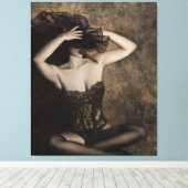 Sinnlichkeit in Sepia - Selbstportrait Leinwanddruck (Insitu (Holzboden))