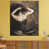 Sinnlichkeit in Sepia - Selbstportrait Leinwanddruck (Insitu (Wohnzimmer))