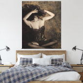 Sinnlichkeit in Sepia - Selbstportrait Leinwanddruck (Insitu (Schlafzimmer))