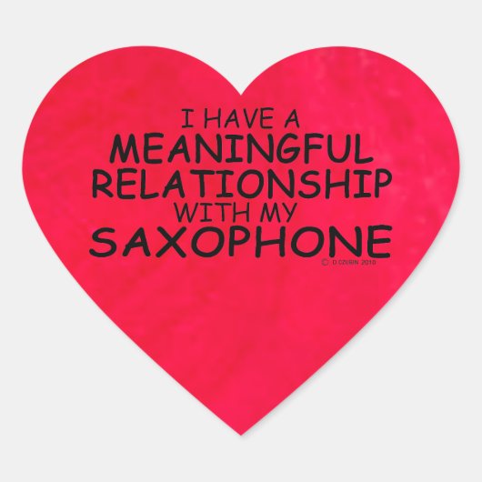Sinnvolle Beziehung Saxophon Heart Sticker (Vorderseite)