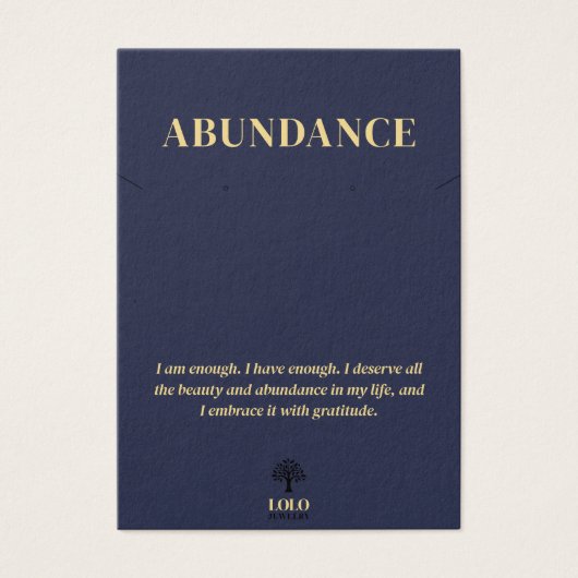 Sinnvolle Schmuckkarte für Erdring & Nekklace (Vorderseite)