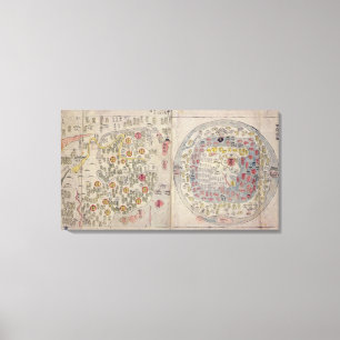 Sino koreanische Weltkarte Leinwanddruck