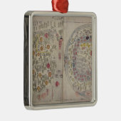 Sino koreanische Weltkarte Silbernes Ornament (Rechts)