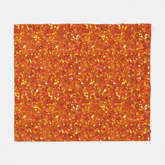 Sinopia Orange Glitzer Fleecedecke (Vorderseite (Horizontal))