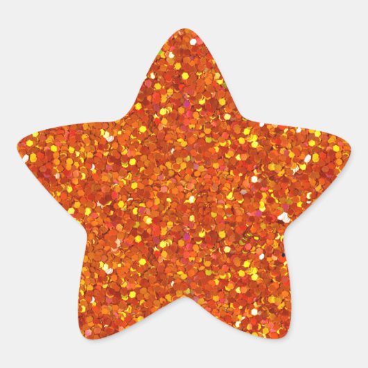 Sinopia Orange Glitzer Stern-Aufkleber (Vorderseite)