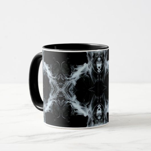 Sins and Virtues Abstract Black White Fluid Art Tasse (Vorderseite Links)