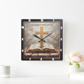 Sins Borne: Cross and Word Quadratische Wanduhr (Zuhause)