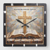 Sins Borne: Cross and Word Quadratische Wanduhr (Vorderseite)