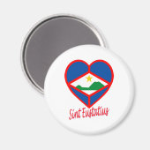 Sint Eustatius Flag Herz Magnet (Vorderseite/Rückseite)