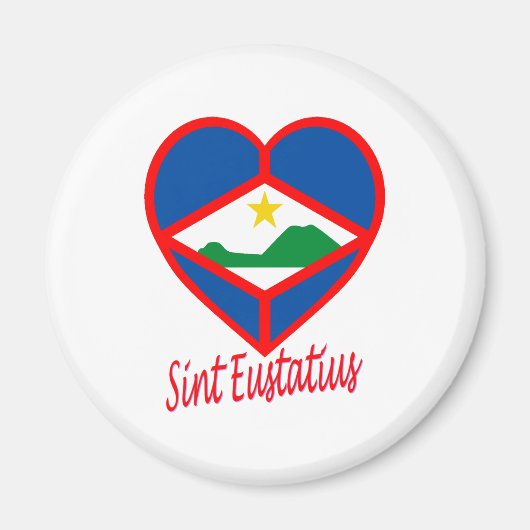 Sint Eustatius Flag Herz Magnet (Vorne)