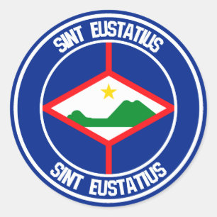 Sint Eustatius Round Emblem Runder Aufkleber