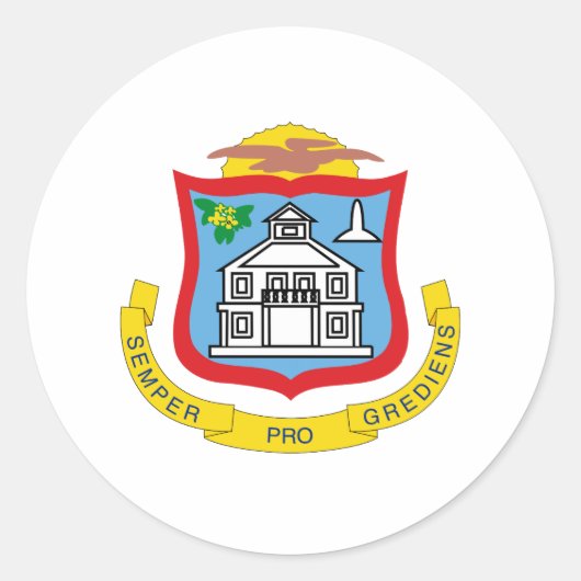 Sint Maarteaner Wappen Runder Aufkleber (Vorderseite)