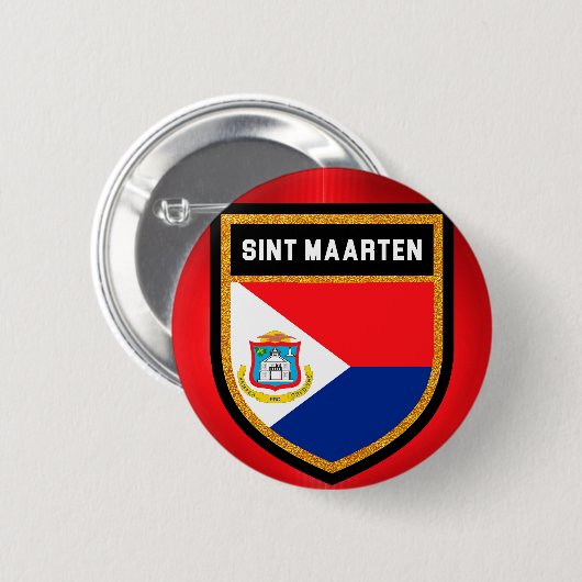 Sint Maarten Flag Button (Vorne & Hinten)