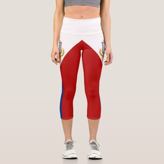 Sint Maarten Flag Capri Leggings (Vorderseite)