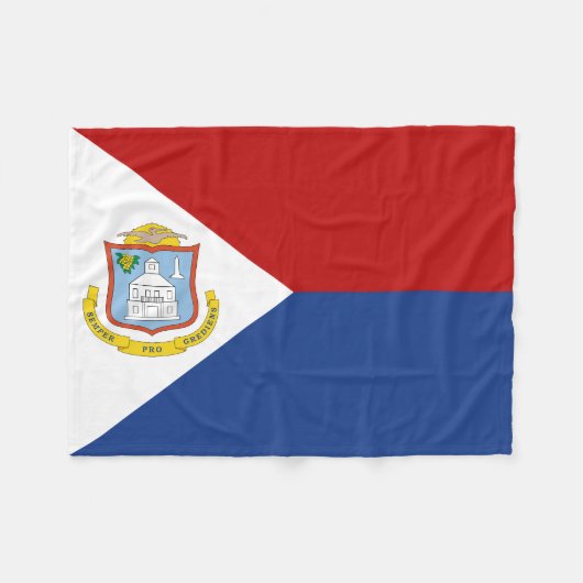Sint Maarten Flag Fleecedecke (Vorderseite (Horizontal))