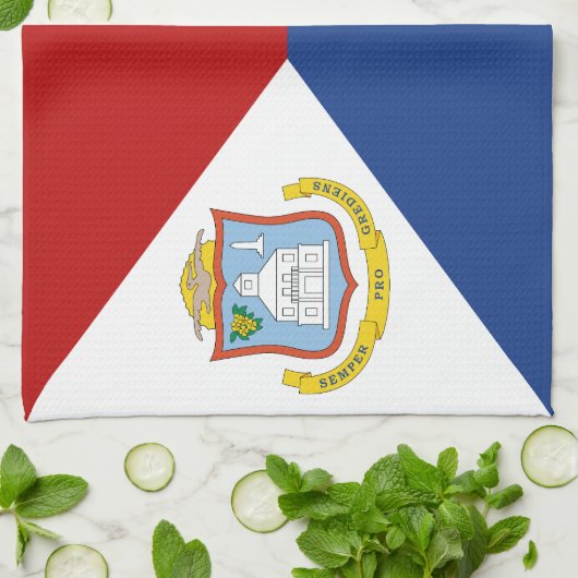 Sint Maarten Flag Geschirrtuch (Gefaltet)