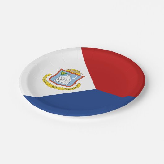 Sint Maarten Flag Pappteller (Schrägansicht)