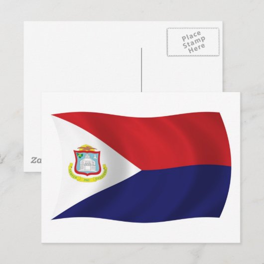 Sint Maarten Flag Postkarte (Vorne/Hinten)