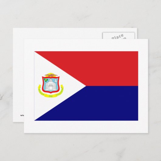 Sint Maarten Flag Postkarte (Vorne/Hinten)