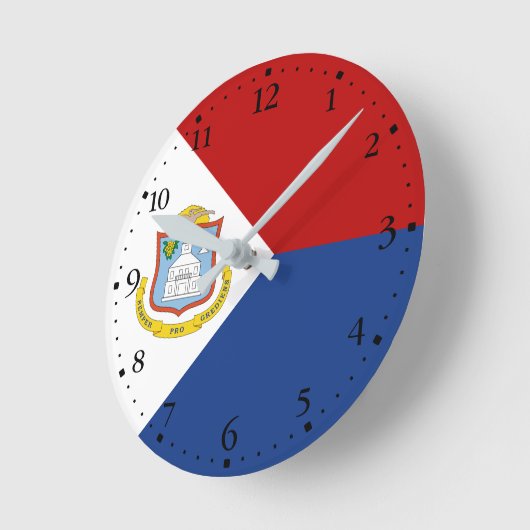 Sint Maarten Flag Runde Wanduhr (Winkel)