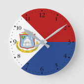 Sint Maarten Flag Runde Wanduhr (Vorderseite)