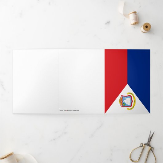Sint Maarten Flagge Dreifach Gefaltete Karte (Außenbereich)