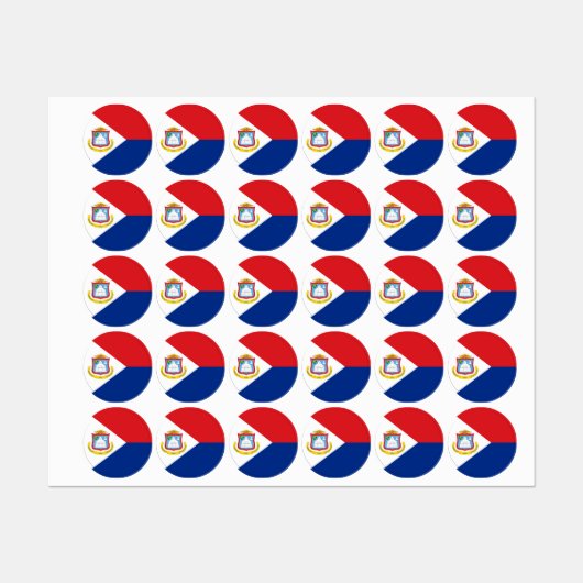 Sint Maarten Flagge Etiketten (Blatt)
